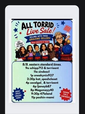 torrid Sellers Live Sale Sat 8/8/2026